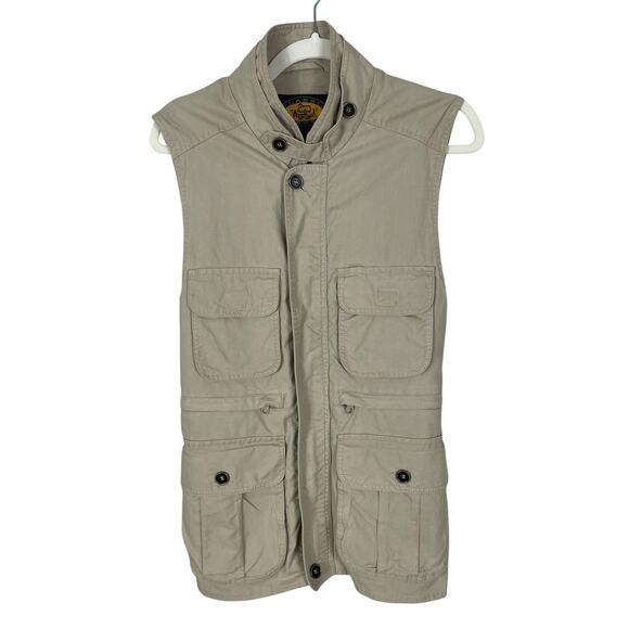 Woolrich Cotton Fishing Vest Pockets Utility Cargo Khaki Men's Size XS Outdoors - Picture 2 of 15